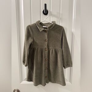 Zara Kids Olive Corduroy Dress